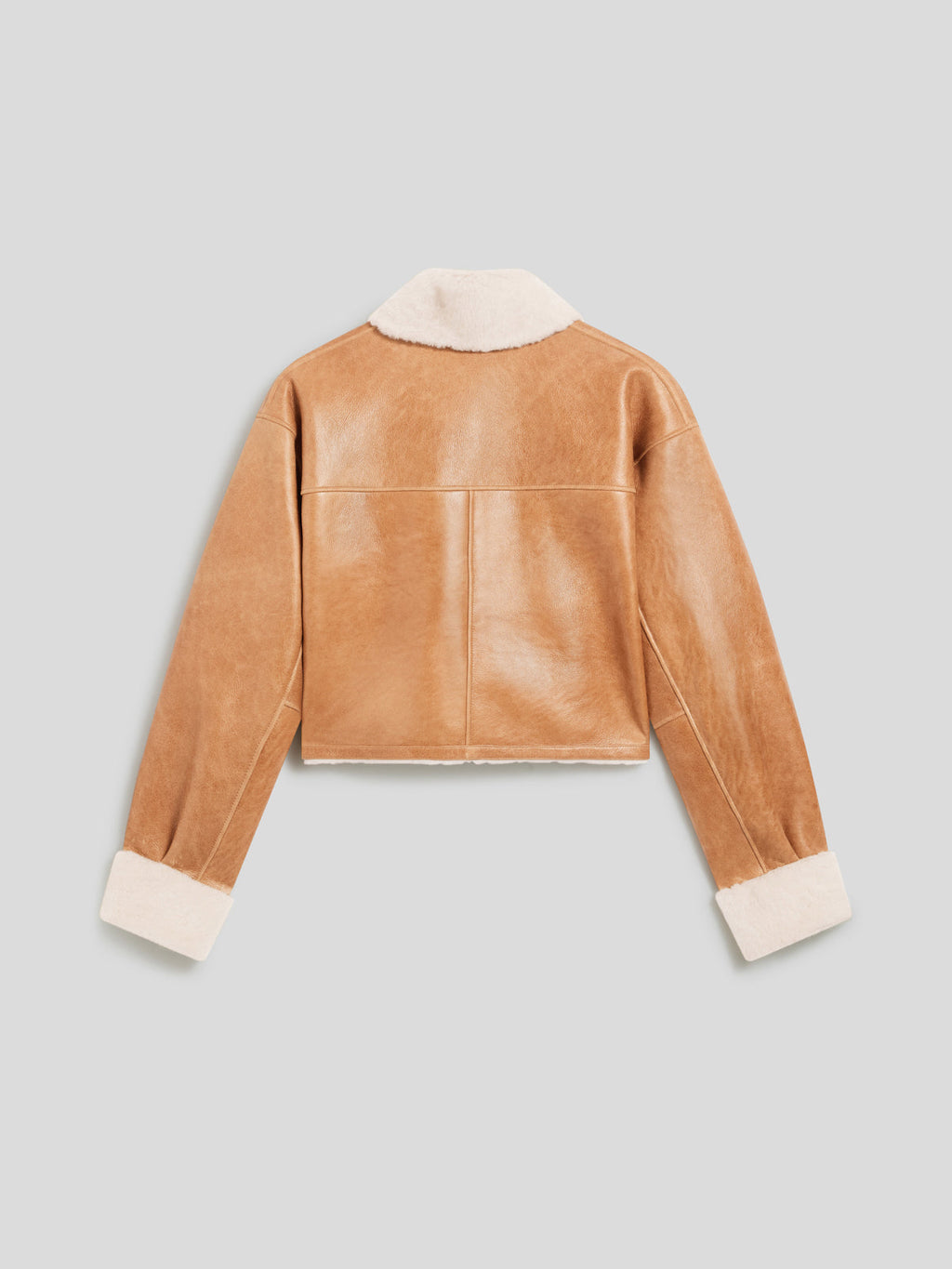 REGULAR FIT TOFFEE BRUNETTE SHEARLING JACKET WITH BUTTONS - TOFFEE BRUNETTE - Check Active | Pence 1979