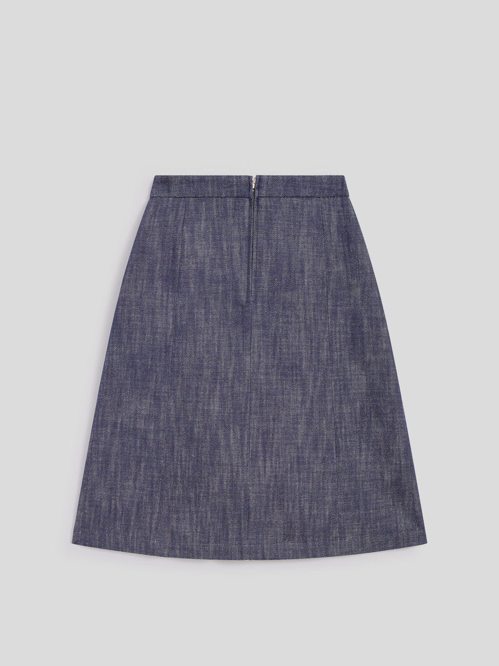 REGULAR FIT SPICY BLUE DENIM KNEE LENGHT SKIRT WITH BUTTONS AND POCKETS - SPICY BLUE - Check Active | Pence 1979