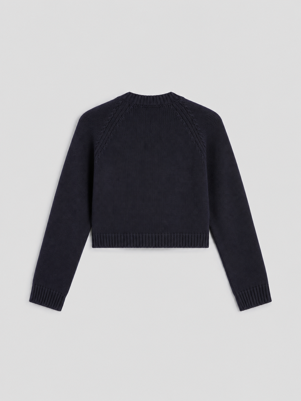 REGULAR FIT WOOL CREW-NECK CARDIGAN WITH RAGLAN SLEEVES BLUE NAVY - BLUE NAVY - Check Active | Pence 1979