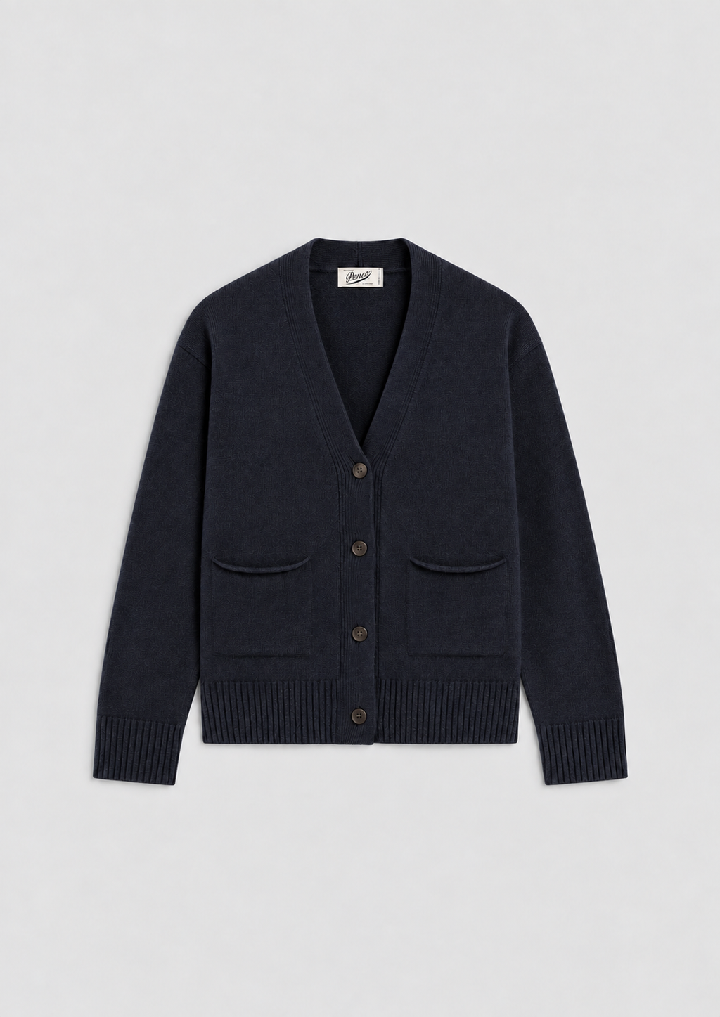 RELAXED FIT WOOL CARDIGAN BLUE NAVY - BLUE NAVY - Check Active | Pence 1979