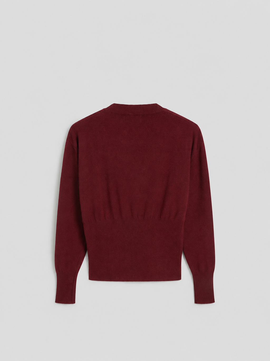 REGULAR FIT CROPPED CREW NECK SWEATER BORDEAUX - BORDEAUX - Check Active | Pence 1979