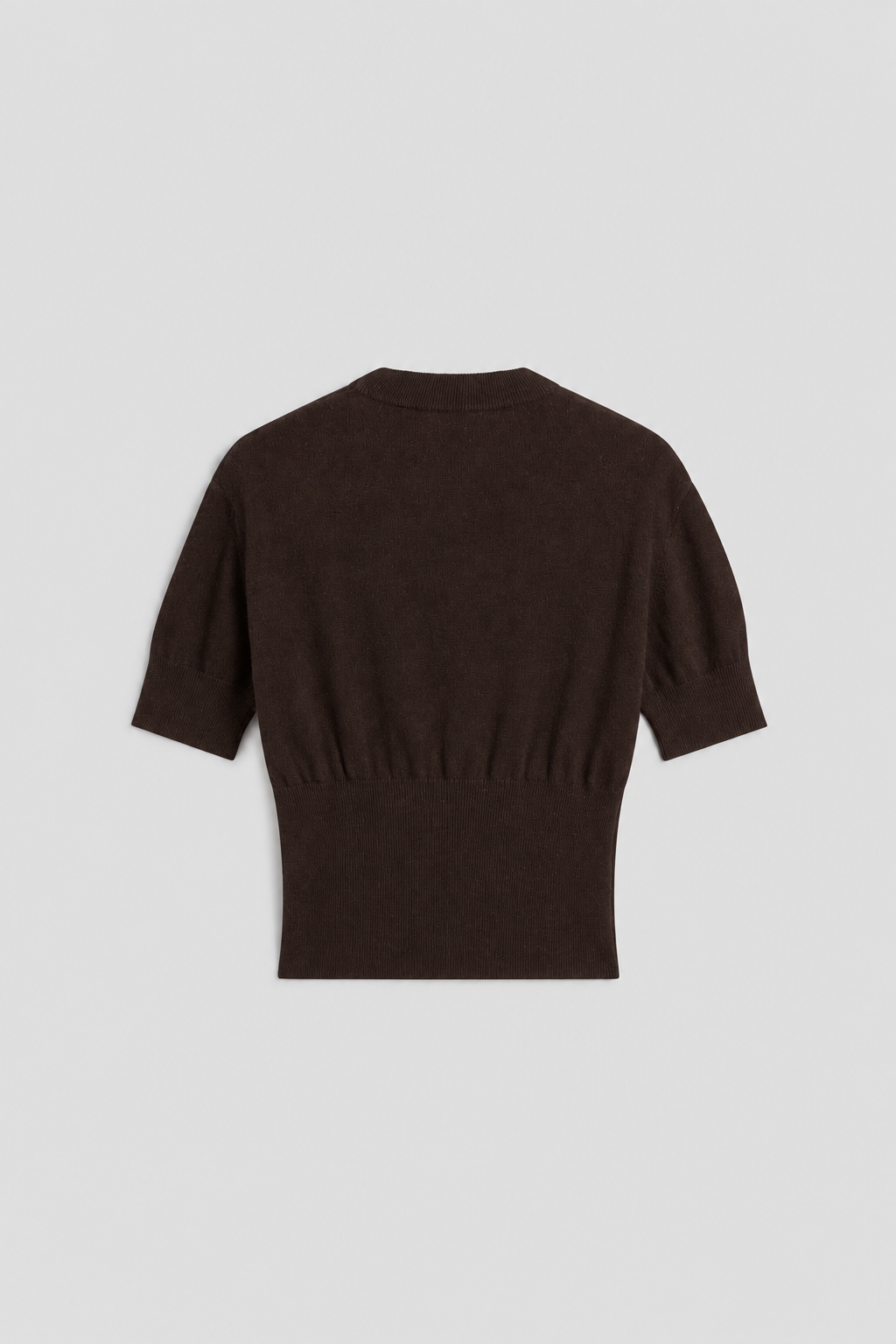REGULAR FIT CREW-NECK SWEATER WITH CINCH WAIST MAHOGANY - MOGANO - Check Active | Pence 1979