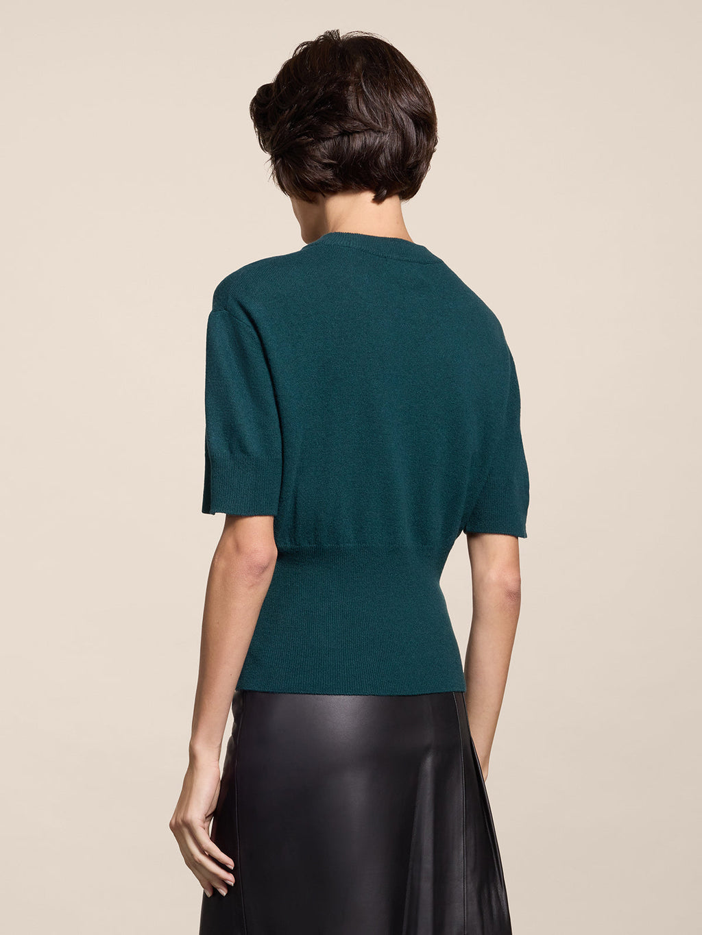 REGULAR FIT CREW-NECK SWEATER WITH CINCH WAIST BOTTLE - BOTTLE - Check Active | Pence 1979