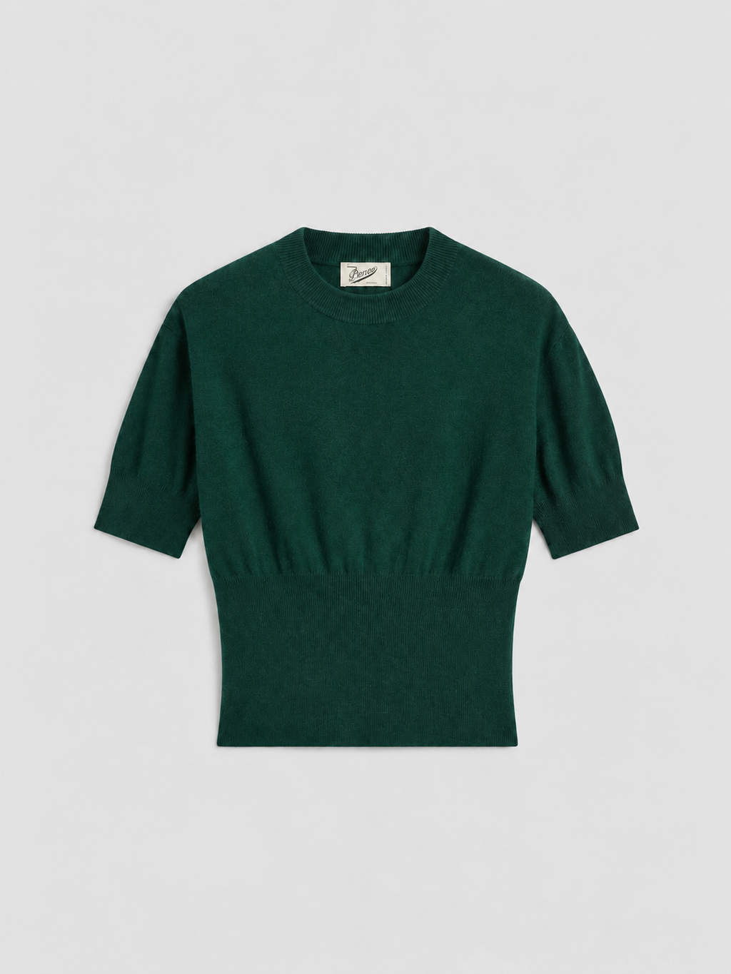 REGULAR FIT CREW-NECK SWEATER WITH CINCH WAIST BOTTLE - BOTTLE - Check Active | Pence 1979