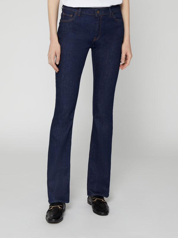 Bootcut da Donna Jeans a Vita Media Blu Scuro