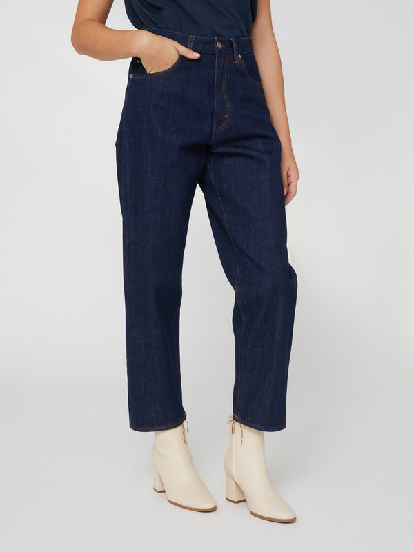 Jeans Oversize Boyfriend da Donna blu scuro
