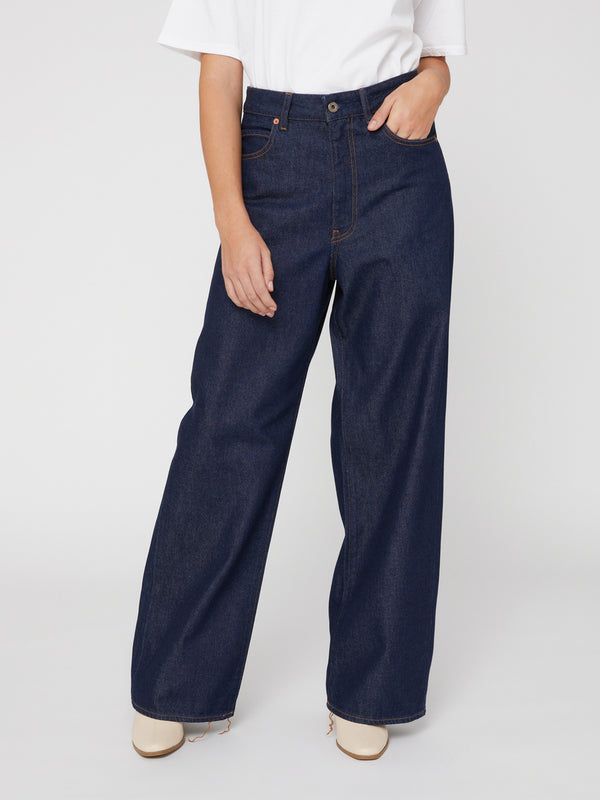 Jeans Flare da Donna a vita alta blu scuro