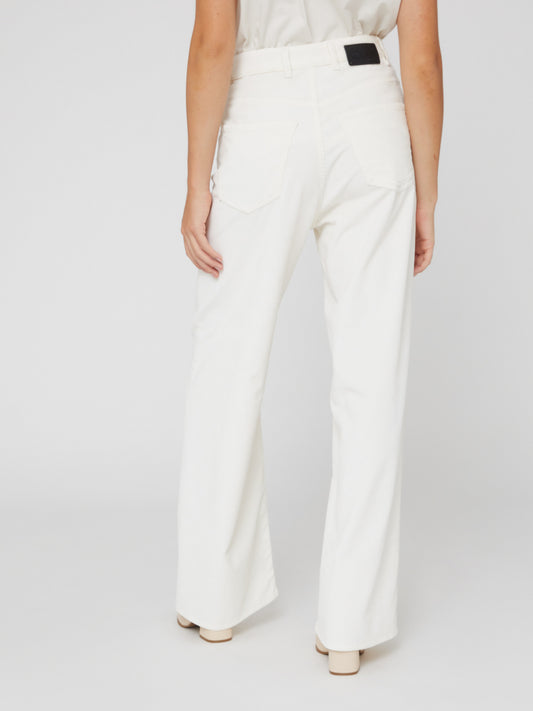 Pantalone Flare da Donna a vita alta avorio