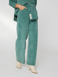 Pantalone Flare da Donna a vita alta verde