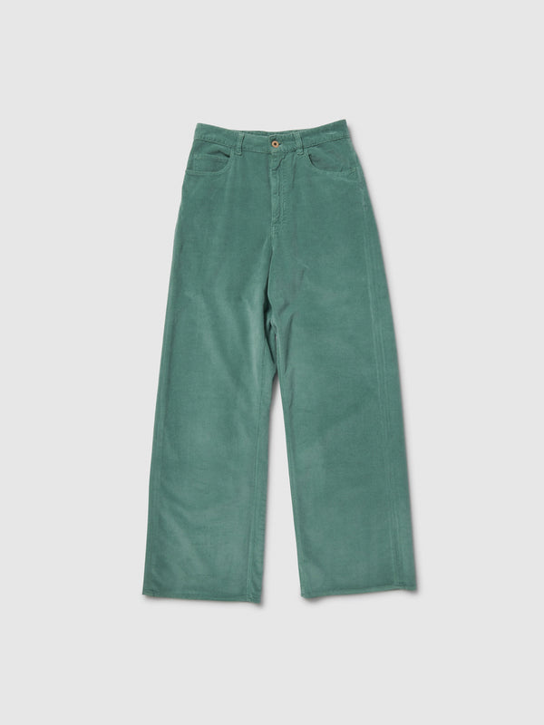 Pantalone Flare da Donna a vita alta verde