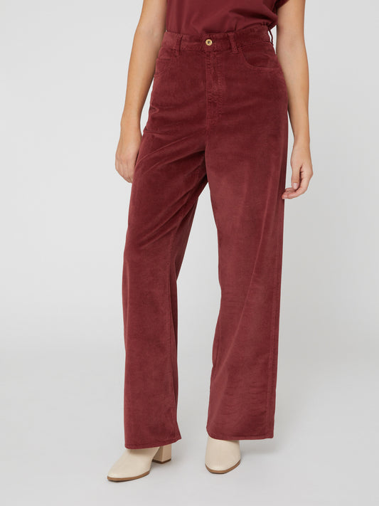 Pantalone Flare da Donna a vita alta rosso
