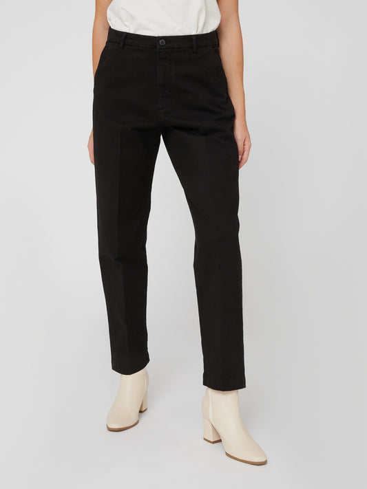 Pantalone Chino da Donna a vita alta nero