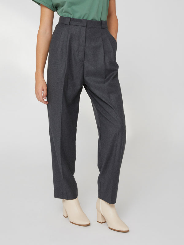 Pantalone da Donna doppia pinces grigio scuro