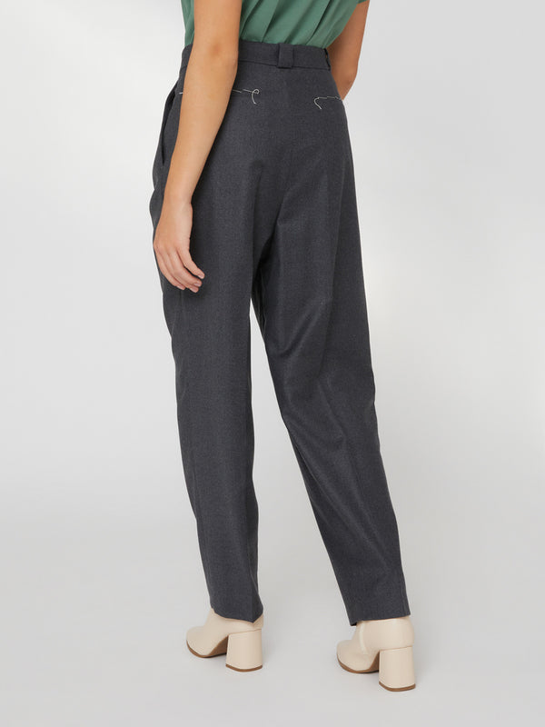 Pantalone da Donna doppia pinces grigio scuro