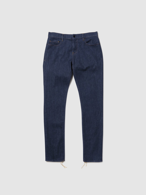 Jeans Slim Fit da Uomo in Denim Elasticizzato Blu Rinse