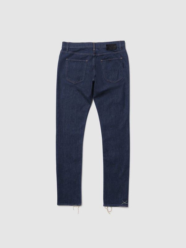 Jeans Slim Fit da Uomo in Denim Elasticizzato Blu Rinse