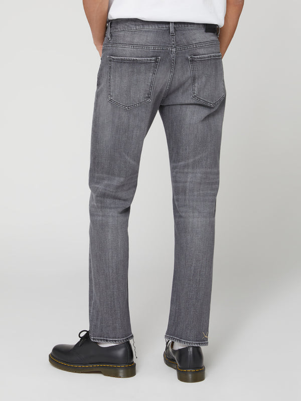 Jeans Slim Fit da Uomo in Denim Elasticizzato Grigio Chiaro