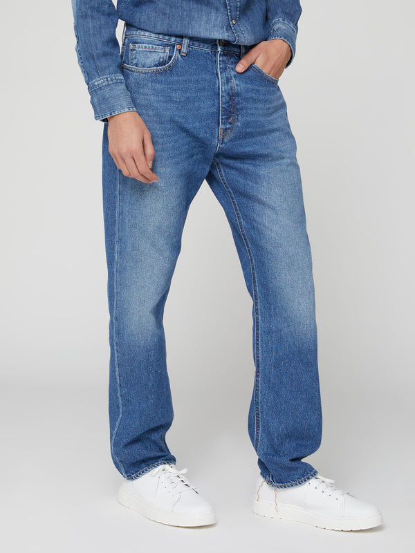 Jeans Regular Fit da Uomo a Gamba Dritta