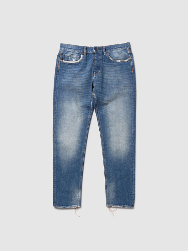 Jeans SLim Fit da Uomo Blu in Cotone Organico
