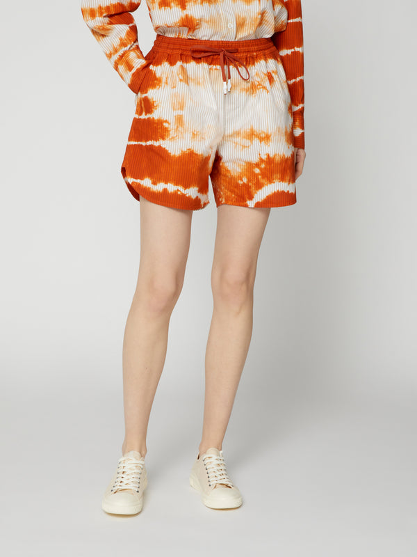 Bermuda da Donna Tie Dye Stile Running Arancione