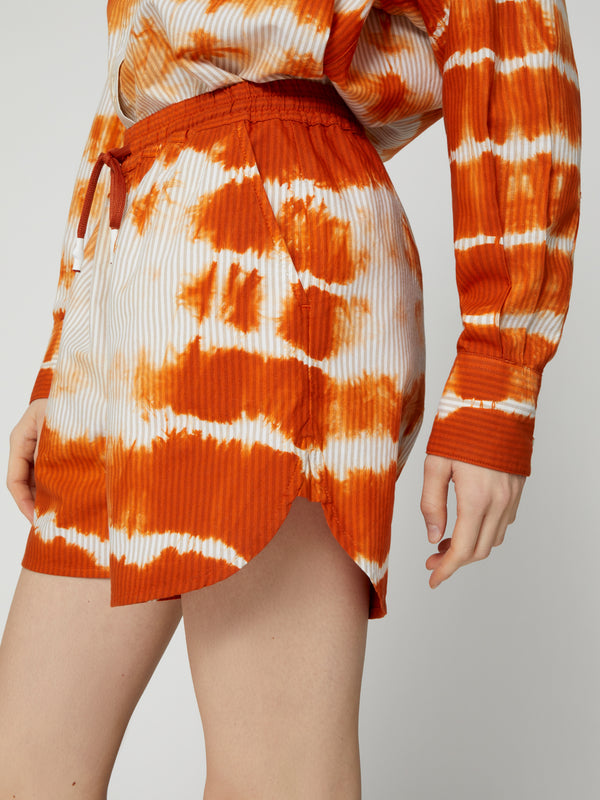 Bermuda da Donna Tie Dye Stile Running Arancione
