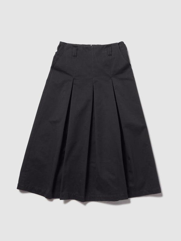 pleated midi skirt