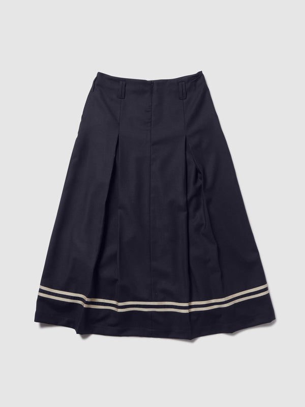 pleated midi skirt