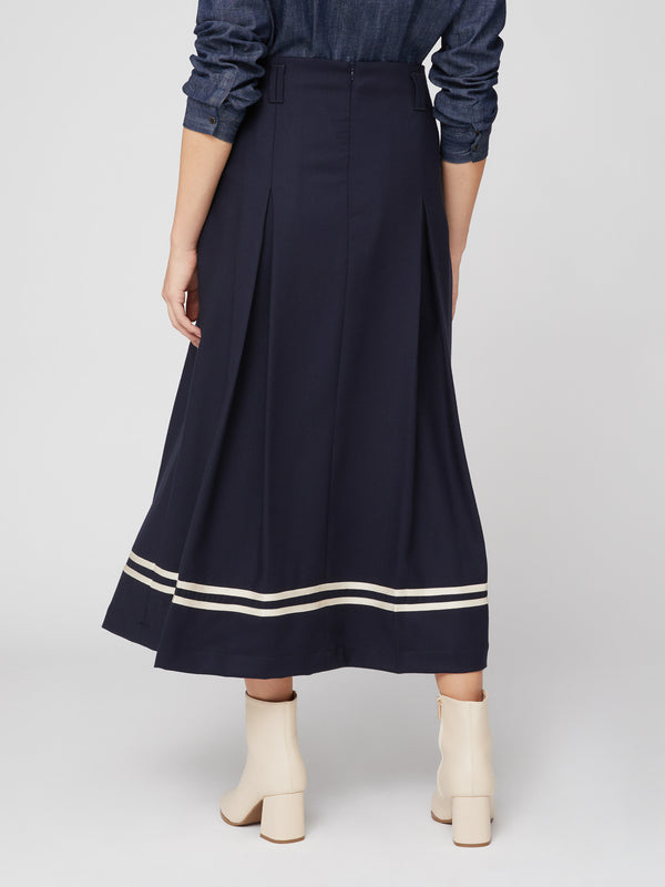 pleated midi skirt