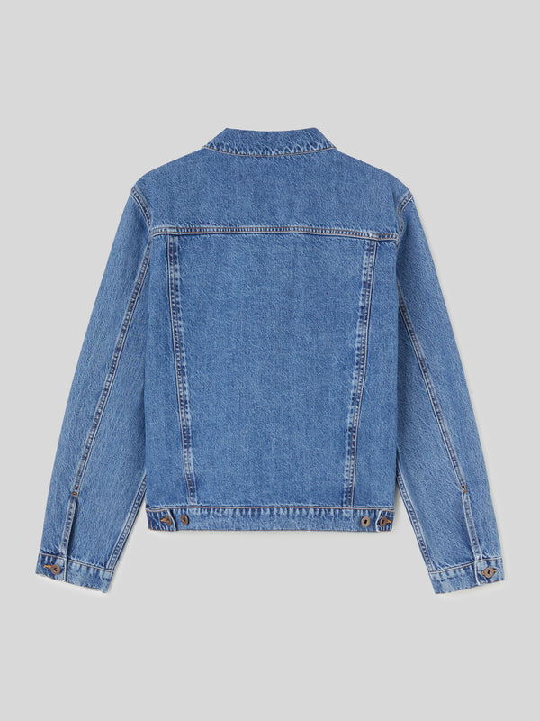 Giacca Jeans da Donna Oversize Stone Wash Blu Chiaro