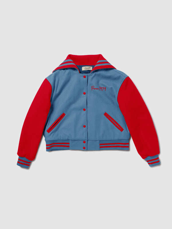 Giacca da Donna Varsity Panno Azzurro Rosso