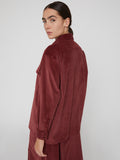 Overshirt da Donna in velluto rossa