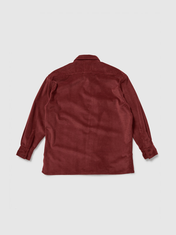 Overshirt da Donna in velluto rossa