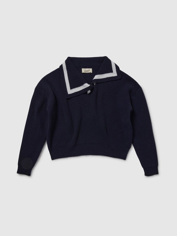 Maglione da Donna blu con ampio collo