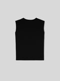 T-Shirt Girocollo da Donna Senza Maniche Cotone Nero