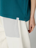 T-Shirt da Donna Maniche Corte Arrotolate Teal